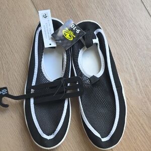 Black and White Slip-On Shoes